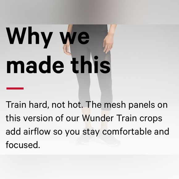 🖤NEW LULULEMON WUNDER TRAIN MESH PANEL CROP 21” - Picture 6 of 12